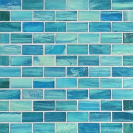 Shibui Turquoise 1×2 Brick Mosaic Silk