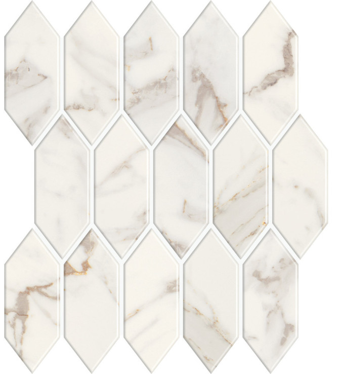 Ami Ivory 2×5 Picket Mosaic Satin